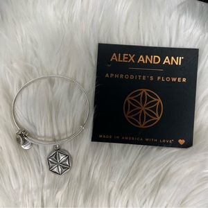 Alex and Ani Aphrodite’s Flower Rafaelian Silver Charm Bangle Bracelet